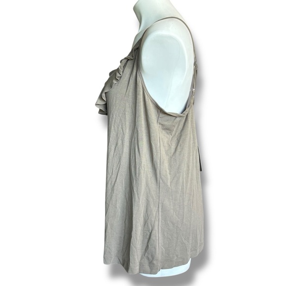 Tommy Bahama Tambour Ruffle Top XL Bungee Cord Taupe Tank NWT MSRP $68 - Picture 4 of 7